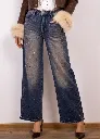 Blugi Wide-Leg Crystal Glam