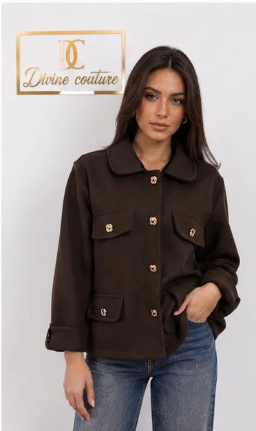 Jachetă Brown Gold Buttons