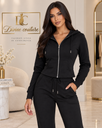 Compleu sport-elegant cu glugă Black Velvet