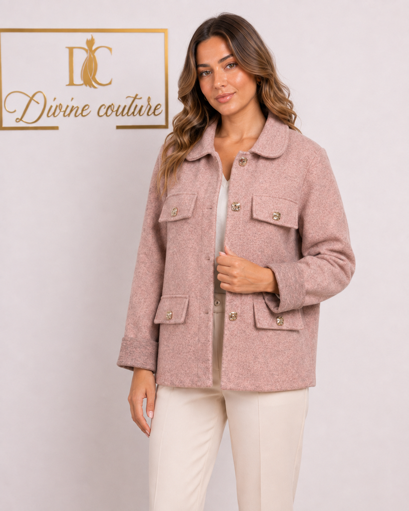 Jachetă Pink Gold Buttons