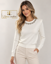 Pulover Elegant cu Cristale Aria Glam