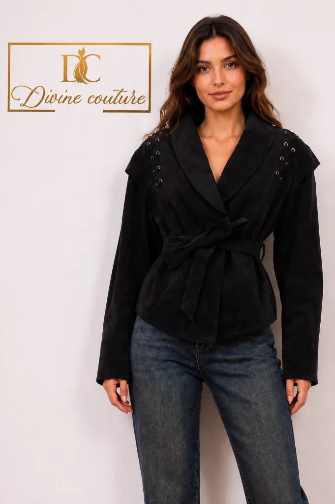 Jachetă Velvet Touch Black
